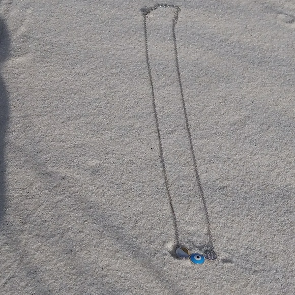 Turkish blue eye necklace. Sterling Silver 925 - Picture 2 of 6